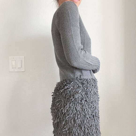 Vintage Gray Fuzzy Sweater Coat by Twg (Size S) - Picture 3 of 7